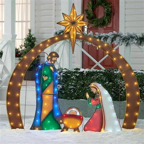 lighted nativity set for yard